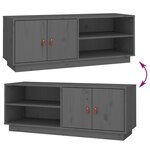 vidaXL Meuble TV Gris 105x34x40 cm Bois de pin massif