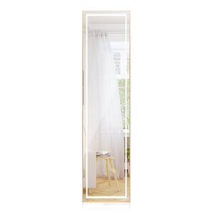 Miroir pleine longueur avec lumières led miroir éclairé par led cadre en aluminium intensité variable éclairage 3 couleurs or 20_0008923