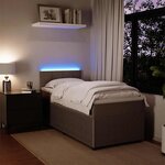 vidaXL Sommier à lattes de lit et matelas Gris clair 80x200 cm Velours