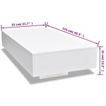 vidaXL Table basse blanc brillant