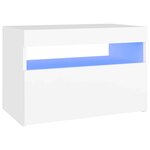 vidaXL Meuble TV avec lumières LED blanc 60x35x40 cm