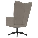 vidaXL Chaise de relaxation Gris clair Velours