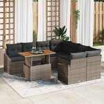 vidaXL Ensemble de salle à manger pour jardin Gris  Marron