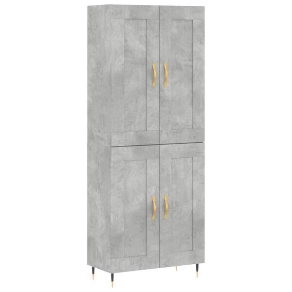 vidaXL Buffet haut Gris béton 69 5x34x180 cm Bois d'ingénierie