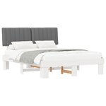 vidaXL Cadre de lit avec tête de lit rembourrée Gris clair
