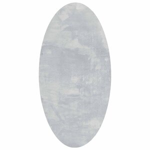 vidaXL Tapis de surface ovale HUARTE Gris 80 x 150 cm 100 Polyester
