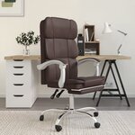 vidaXL Fauteuil inclinable de bureau Marron Similicuir