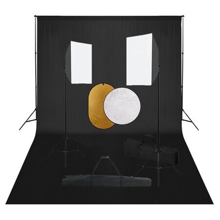 vidaXL Kit de studio photo boîtes à lumière toile de fond réflecteur