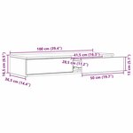 vidaXL Tiroirs de lit avec tiroir Bois ancien 100 x 36.5 x 16.5 cm