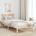 vidaXL Cadre de lit Marron 90 x 190 cm Bois de pin massif