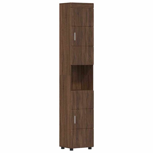 vidaXL Cabinet de salle de bain TULUM Chêne marron 37 x 31.5 x 203 cm