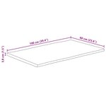 vidaXL Dessus de table bord vivant 100x60x3 8 cm bois de manguier brut