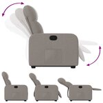 vidaXL Fauteuil inclinable taupe tissu