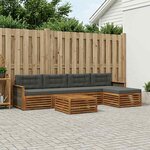 vidaXL Ensemble de canapés d'extérieur 6 Pièces Naturel et Anthracite