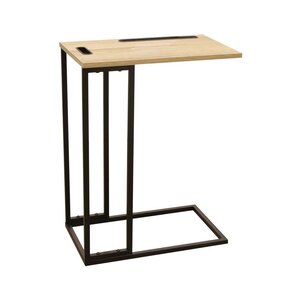 Table d'appoint en bois et métal avec support tablette