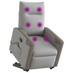 vidaXL Fauteuil de massage inclinable gris nuage tissu