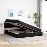 vidaXL Lit de rangement LED avec matelas Noir 160 x 200 cm Velours
