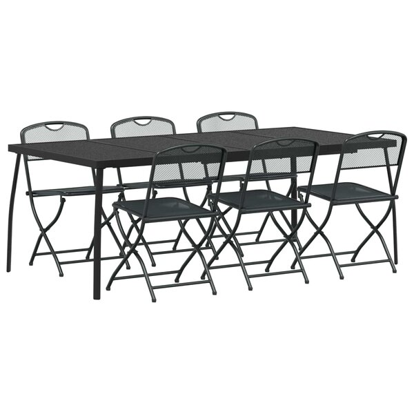 vidaXL Ensemble de meubles d'extérieur 7 pc Anthracite Fer et Acier