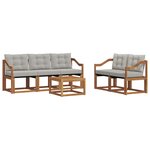 vidaXL Ensemble de canapés d'extérieur 6 pc Gris Naturel et Clair
