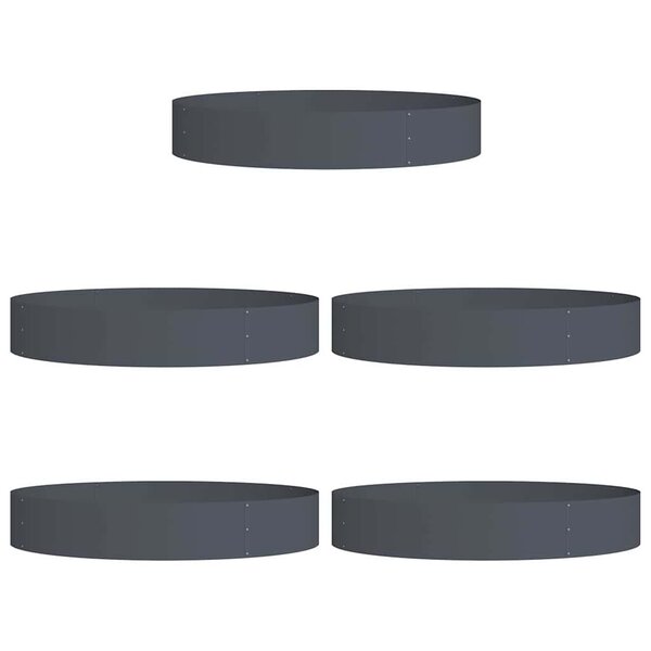 vidaXL Bacs à fleurs 5 Pièces anthracite 120x120x20 cm en acier