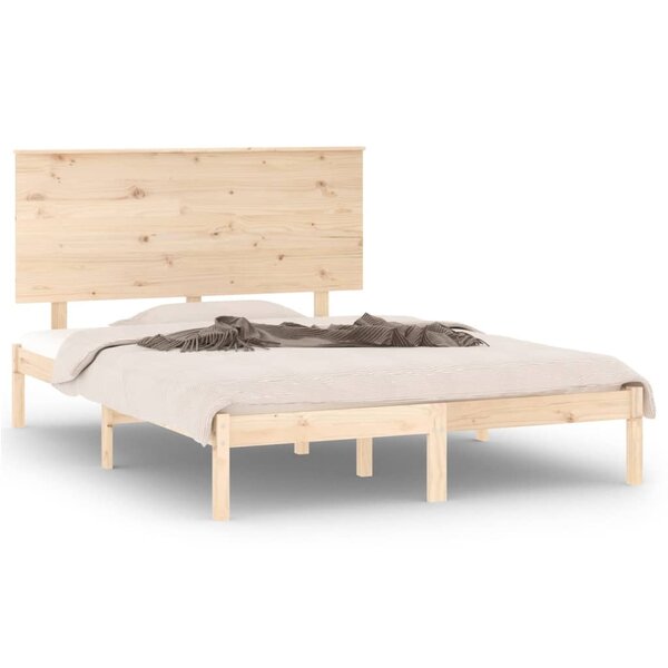 vidaXL Cadre de lit Bois de pin massif 140x200 cm