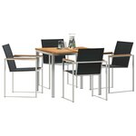 vidaXL EnsembledeRepasdeJardin 5 Pièces Teck massif