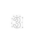 THIRARD - Chiffre 3  laiton  à visser  H.51mm  doré