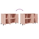 vidaXL Buffet rose 100 5x39x72 cm acier