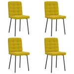 vidaXL Chaises à manger lot de 4 jaune velours