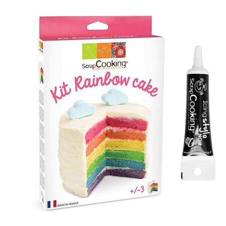 Kit Rainbow Cake + Stylo de glaçage noir