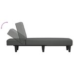 vidaXL Chaise longue gris foncé tissu