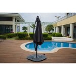 Parasol déporté diametre 3m - structure en aluminium avec toile polyester 180g- Gris -  Tohota