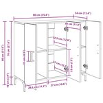 vidaXL Buffet Noir 90 x 34 x 80 cm Bois d'ingénierie