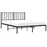 vidaXL Cadre de lit métal sans matelas avec tête de lit noir 150x200cm