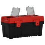 vidaXL Ensemble de boîte à outils 2 Pièces Noir et rouge Polypropylène