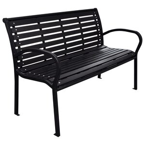 vidaXL Banc de jardin Noir 116 cm Acier et WPC