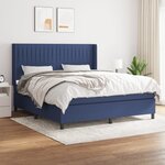 vidaXL Sommier à lattes de lit avec matelas Bleu 160x200 cm Tissu