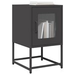vidaXL Table de chevet noir 36x39x60 5 cm acier laminé à froid