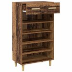 vidaXL Cabinet à chaussures avec tiroir Bois ancien 60 x 35 x 105 cm