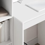 vidaXL Bureau avec tiroir avec étagère avec stockage 2 Pièces Blanc
