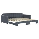 vidaXL Lit de jour avec gigogne sans matelas gris foncé 100x200 cm