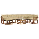 vidaXL Ensemble de canapés d'extérieur 9 Pièces Naturel et Beige