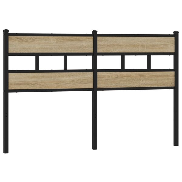 vidaXL Tête de lit chêne sonoma 135 cm fer et bois d’ingénierie
