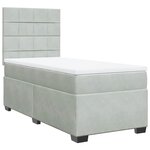 vidaXL Sommier à lattes de lit et matelas Gris clair 90x190 cm Velours