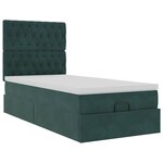 vidaXL Cadre de lit ottoman avec matelas vert foncé 90x190 cm velours