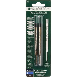 Blister 2 recharges billes noir pointe extra large compatible avec Parker MONTEVERDE