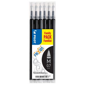 Set de 6 Recharges FRIXION BALL BLS-FR7 Noir PILOT