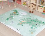 Tapis enfant MONDE 100 x 160 cm - Vert
