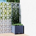 vidaXL Jardinière avec treillis bleu gris 40x40x136 cm PP