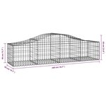 vidaXL Paniers à gabions arqués 15 Pièces 200x50x40/60 cm fer galvanisé
